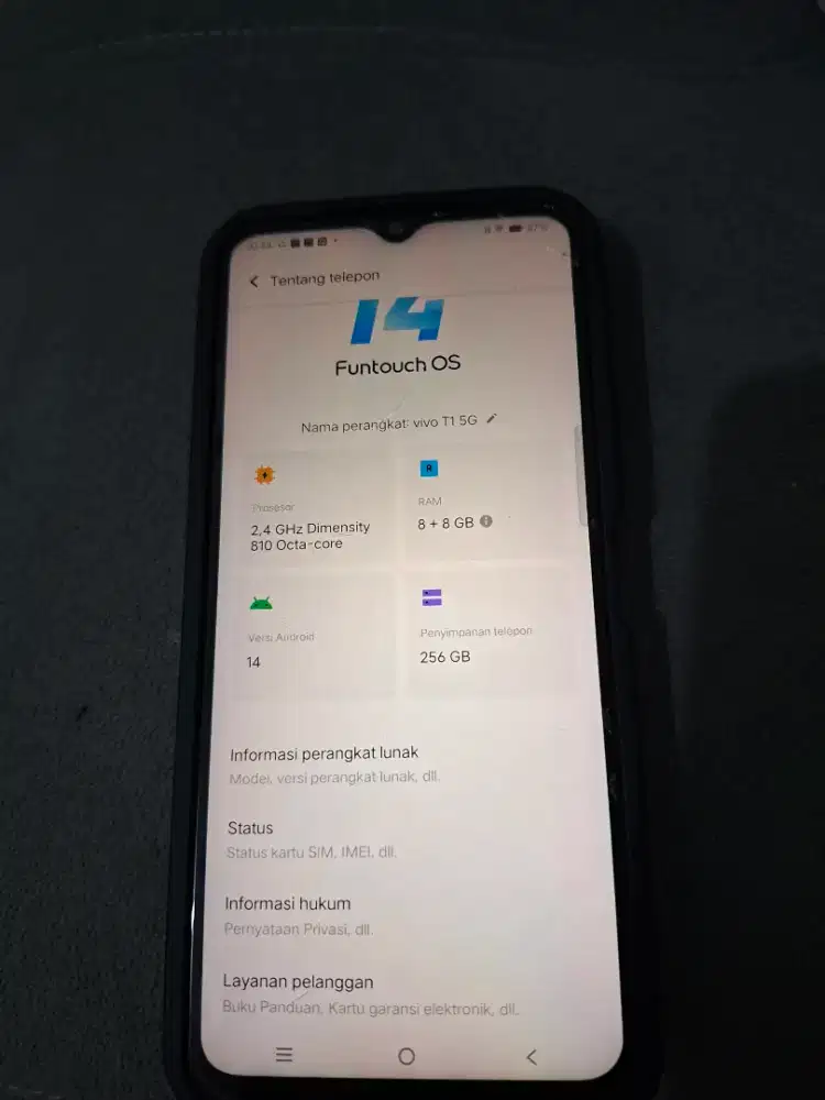 Di jual hp vivo T1 5g ram 8+8 256 gb
