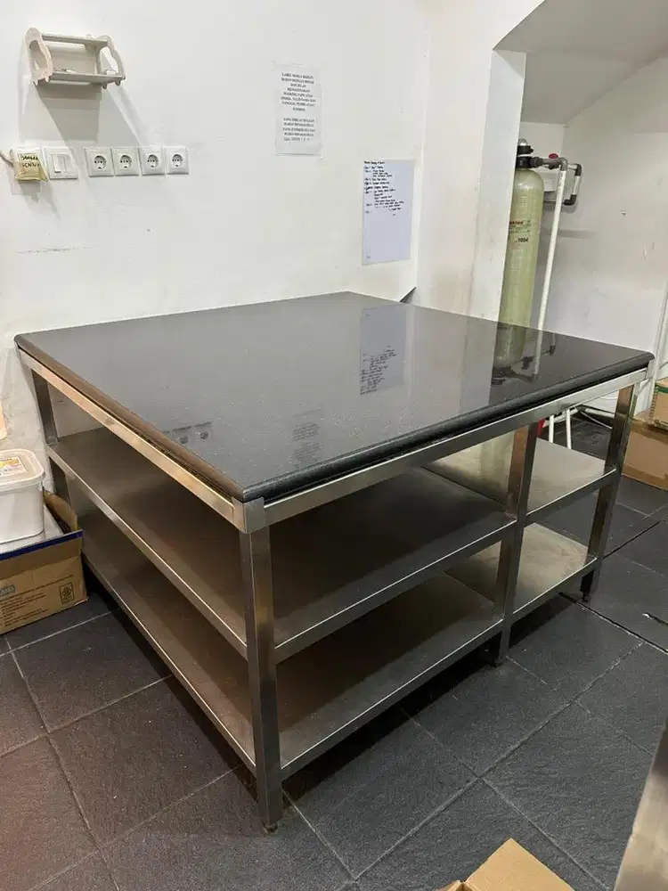 Meja granit stainless pastry bakery custom
