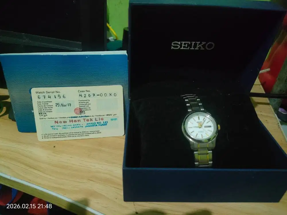 Jual jam tangan seiko 5 no seri 674196 pembelian tahun 2017