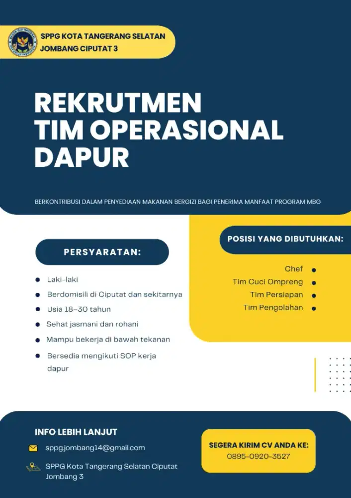 Rekrutmen Tim Operasional Dapur