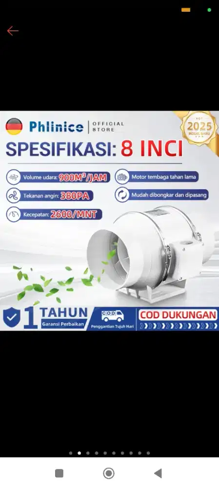 Kipas angin 2 fungsi Bisa sebagai kipas angin dan pembuang udara