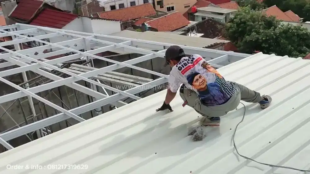 Jasa tukang pasang baja ringan skat partisi kanopi plafon renovasi dll