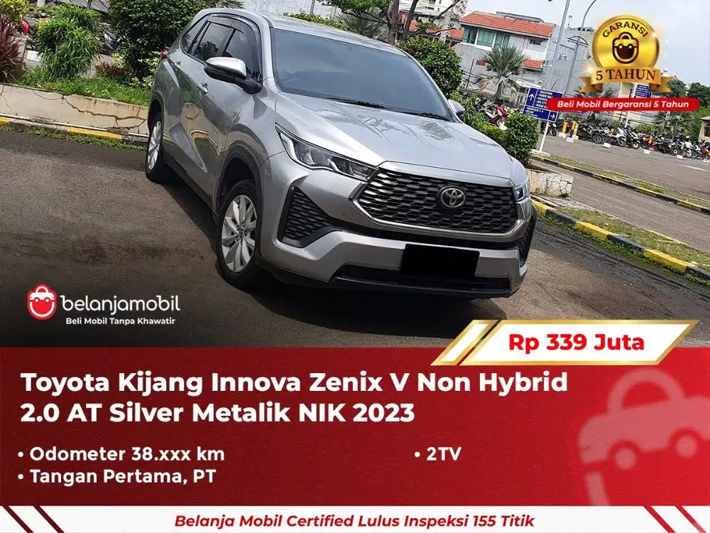 [ GARANSI 5TH ] Toyota Zenix V Non Hybrid 2.0 AT Silver 2023 2024