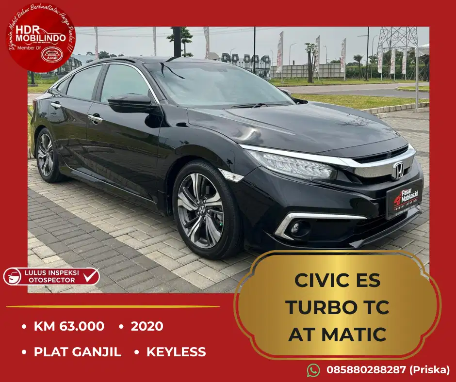 CIVIC ES TURBO TC AT MATIC 2020 PLAT GANJIL