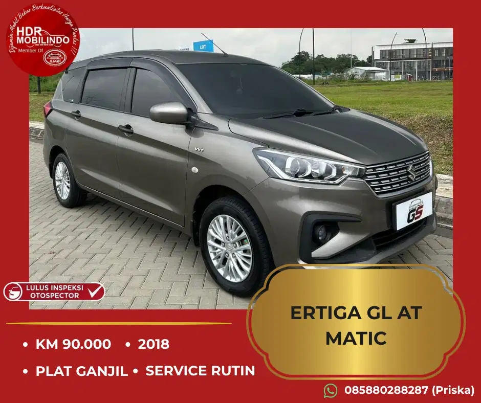 ERTIGA GL AT MATIC 2018 PLAT GANJIL