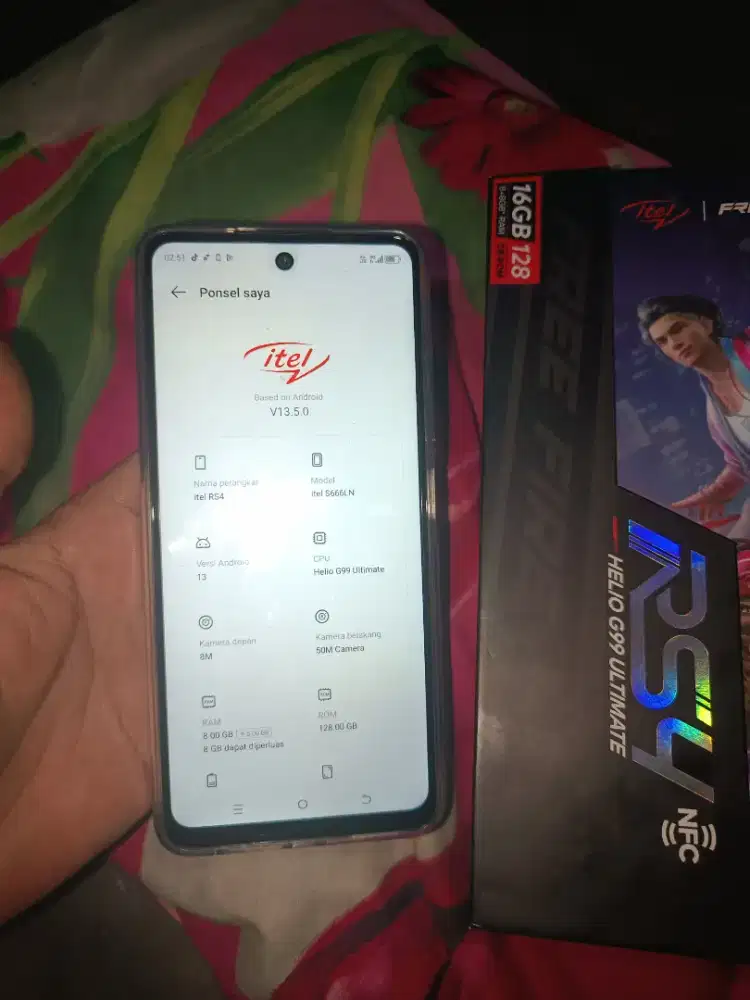 itel rs 4 8/128 mulus hp dus
