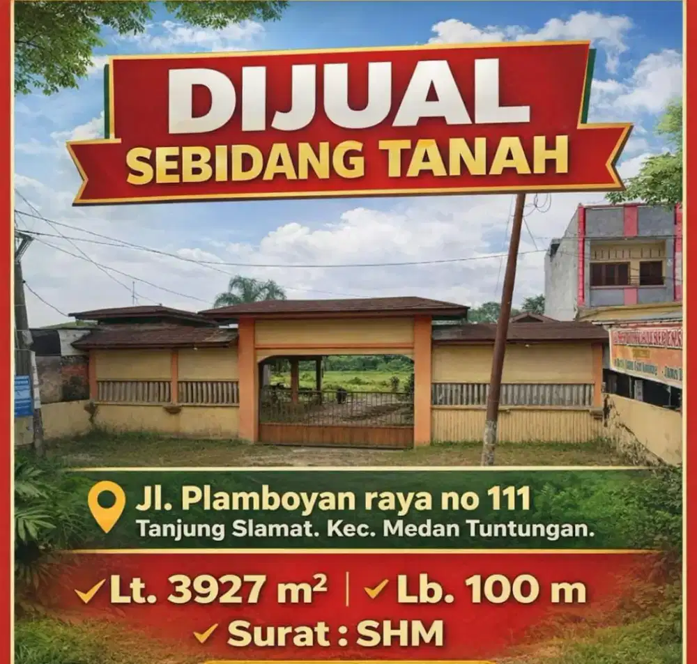 Dijual Tanah di Jalan Flamboyan Raya Tj. Selamat Medan Tuntungan