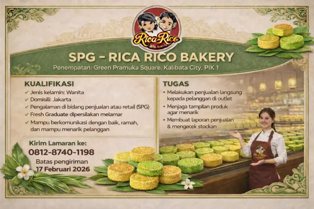 Dibutuhkan Segera SPG RICA - RICO