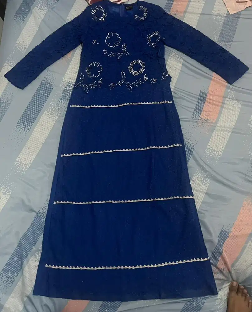 Baju biru gamis malvin original size M