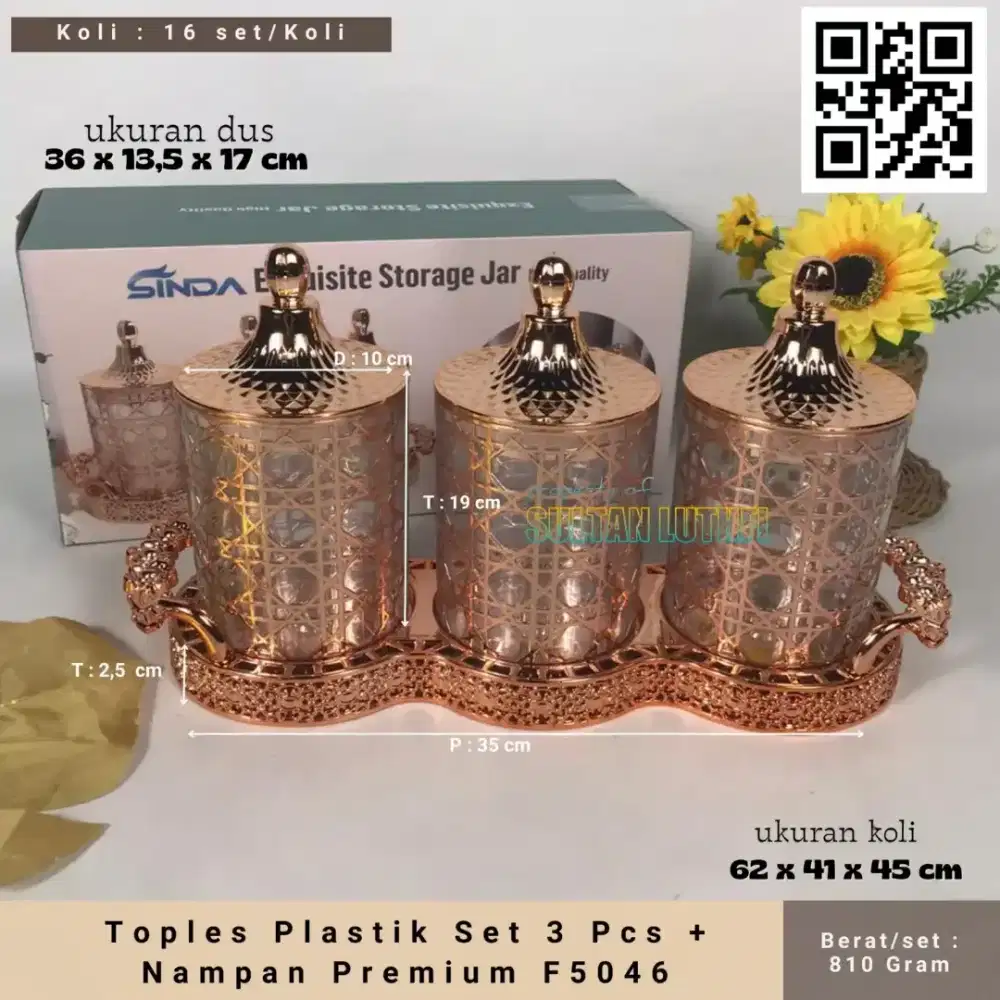 Toples Plastik Set 3 Pcs + Nampan Premium F5046