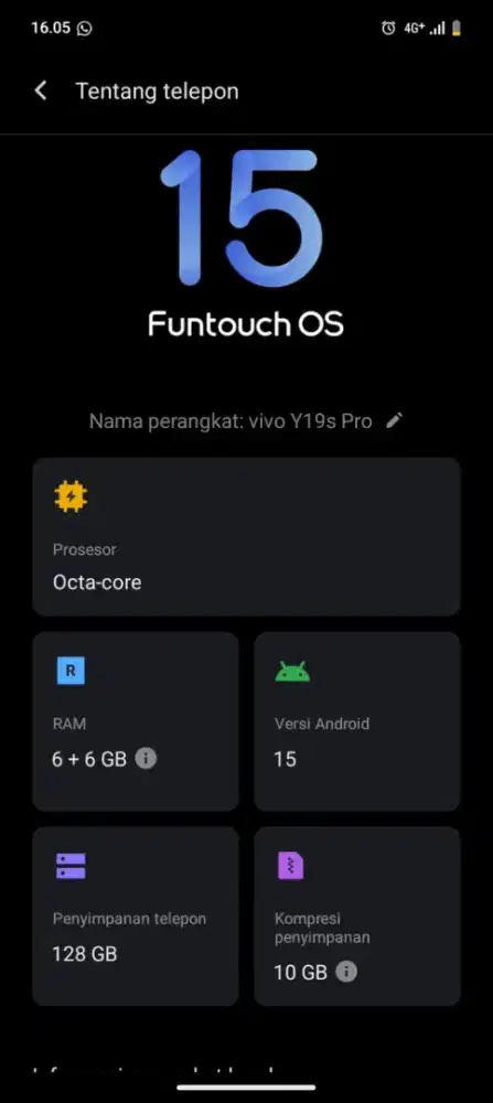 Vivo y20s bekas rasa baru