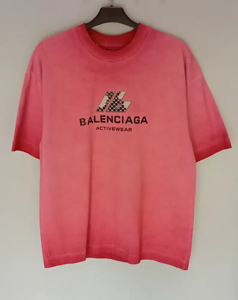 BALENCIAGA WASHED ACTIVEWEAR PINK T-SHIRT