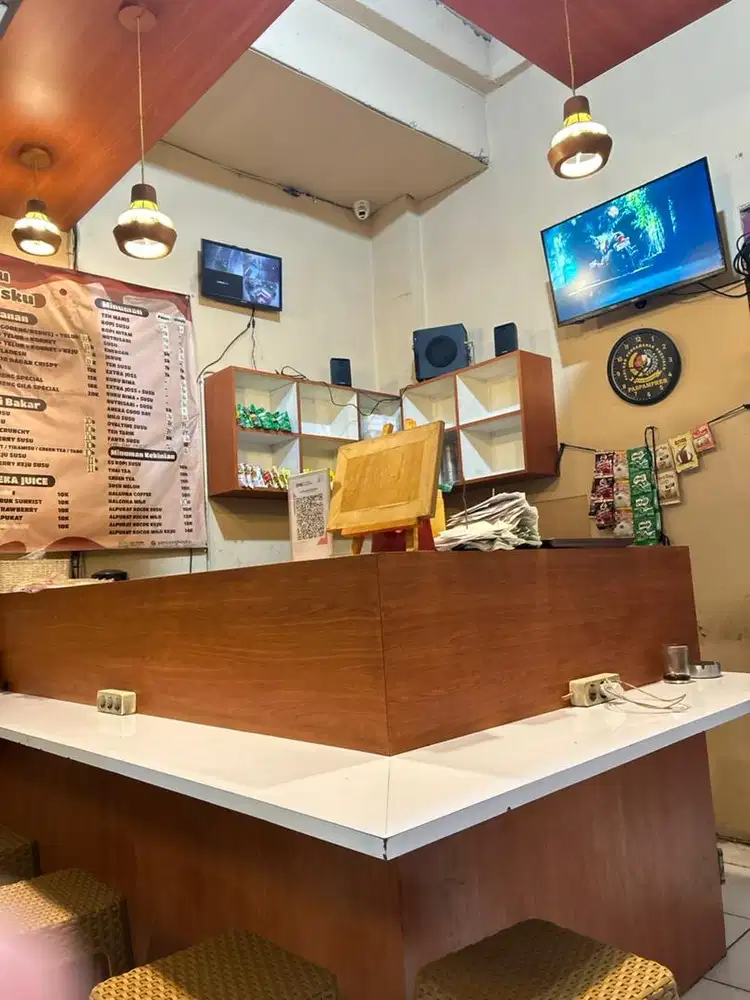 DIJUAL CEPAT PERLENGKAPAN WARKOP + KULKAS & TV