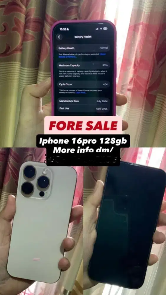 For Sale IPhone 16pro 128Gb