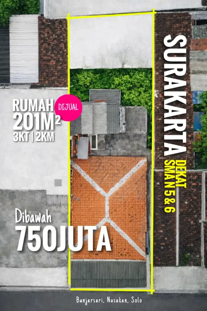 DIJUAL RUMAH BANJARSARI AREA KOST USB POLTEKES AUB UTP BSI SURAKARTA