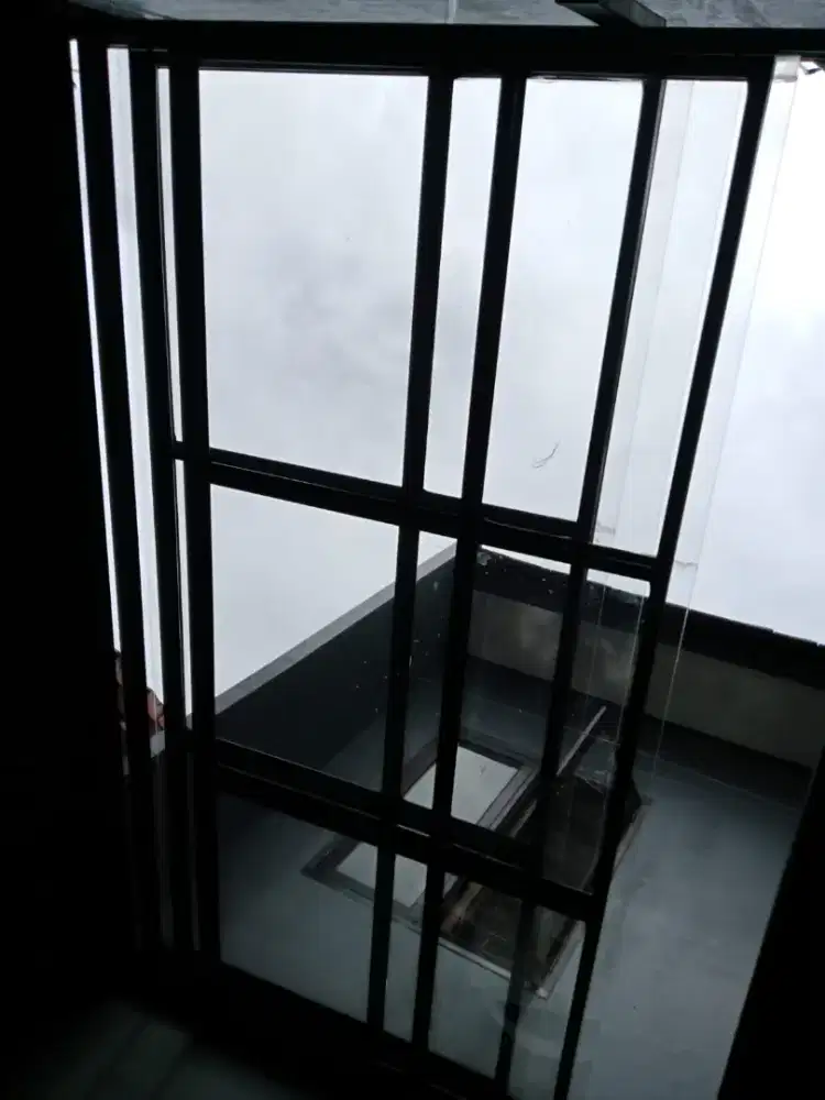 Kanopi sliding manual bahan baja ringan atap solarflat