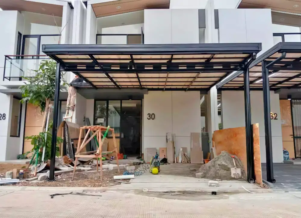Pasang kanopi minimalis baja ringan