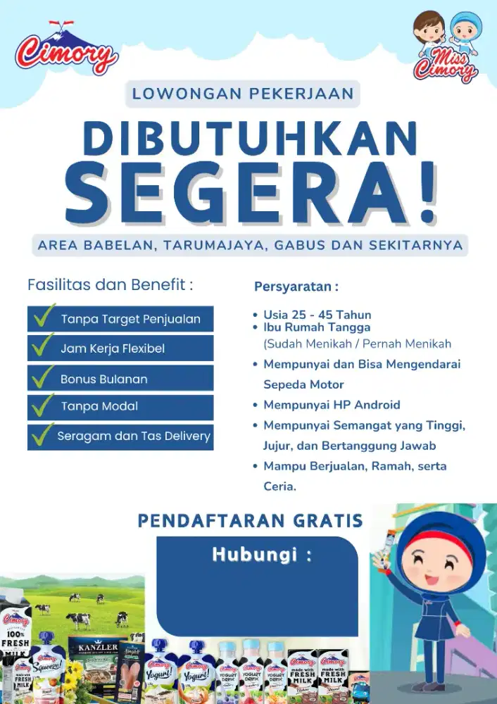 LOWONGAN PEKERJAAN MISS CIMORY