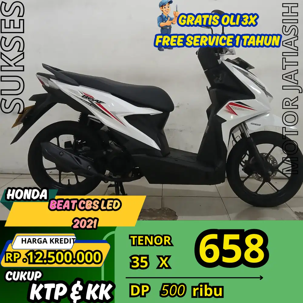 PROMO SPESIAL HONDA BEAT CBS 2021 DP CUMA 500 RIBU SYARAT KTP DAN KK