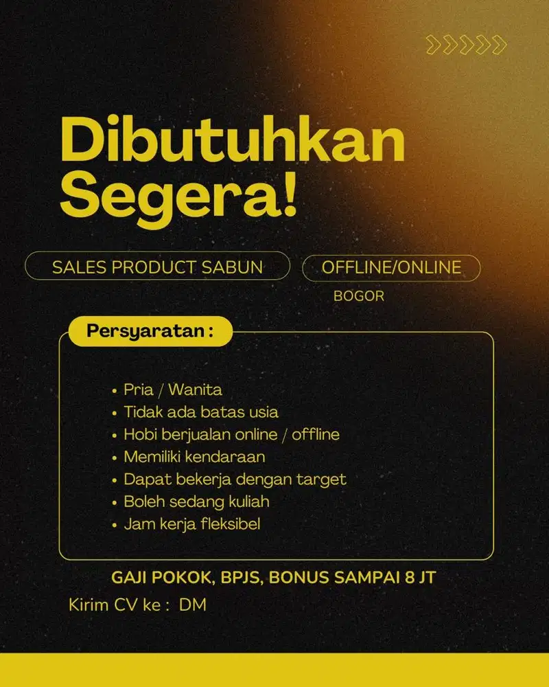 Lowongan Sales Sabun Bogor