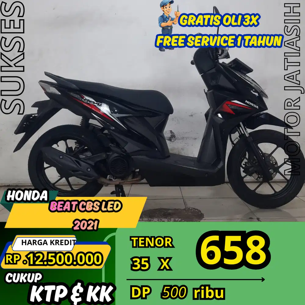 PROMO SPESIAL HONDA BEAT CBS 2021 DP CUMA 500 RIBU SYARAT KTP DAN KK