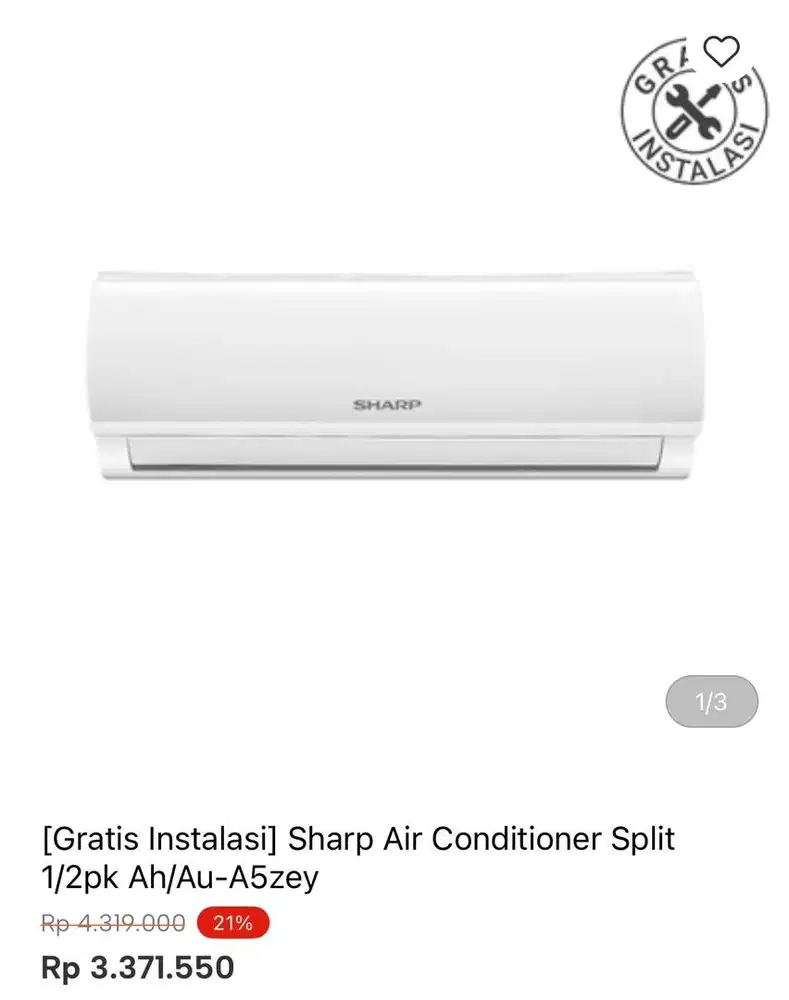 AC SHARP STANDAR 1/2pk