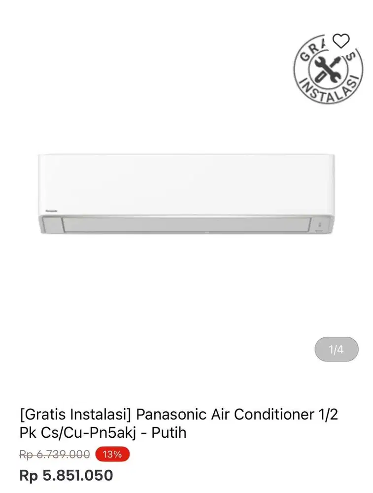 AC PANASONIC STANDAR 1/2pk