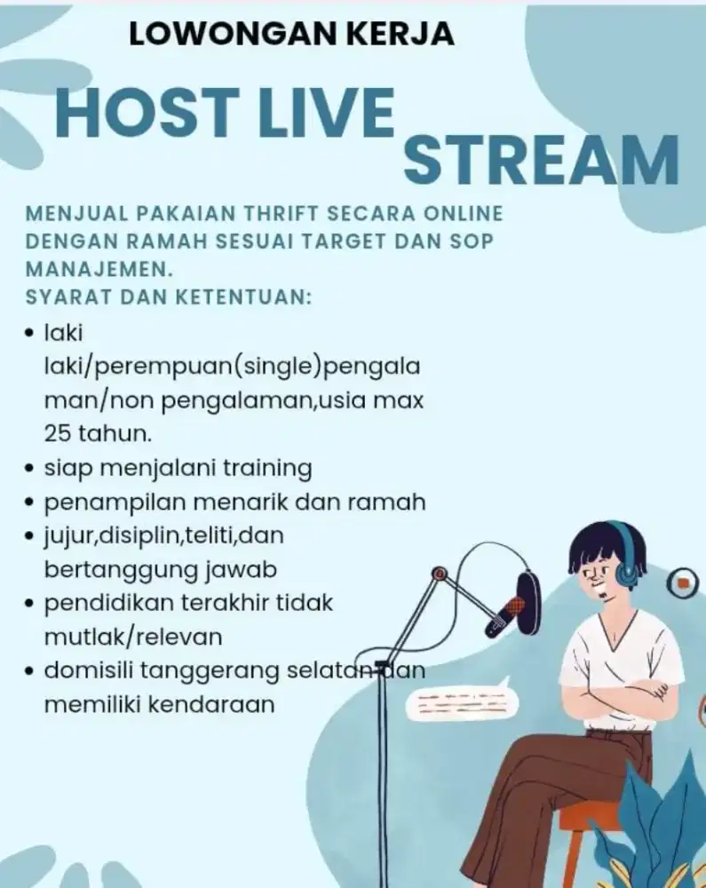 Lowongan Kerja Umum/Staff untuk wilayah Tangerang Selatan.