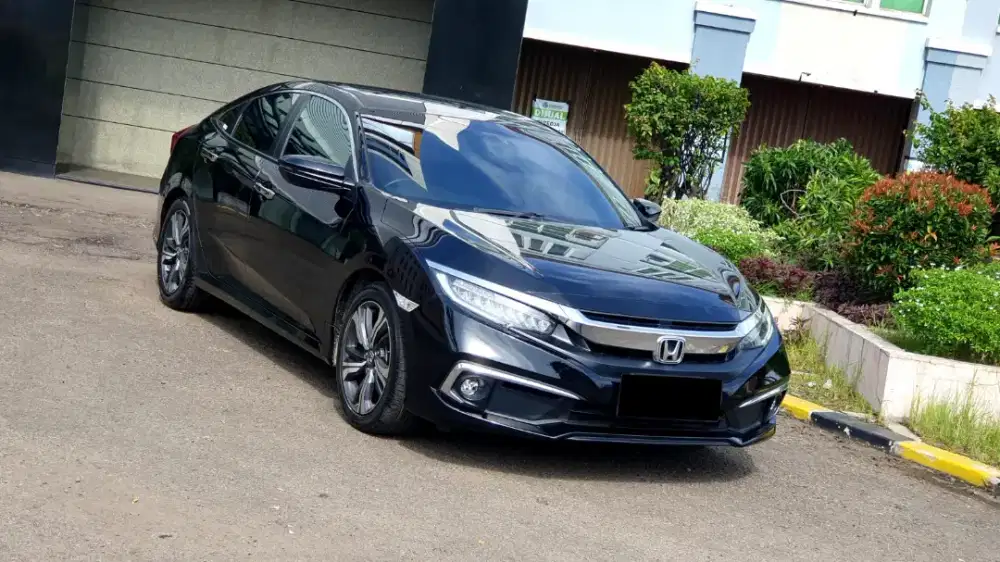 [ LOW KM ] Honda Civic 1.5 Turbo ES Sedan CVT AT Hitam 2020/2021