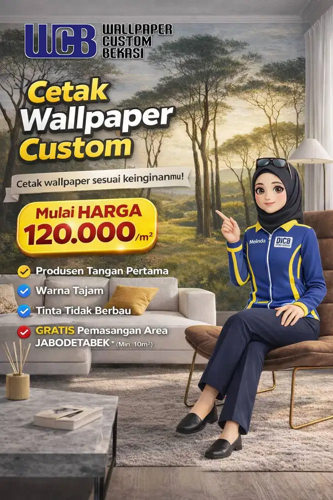 Wallpaper Dinding Aesthetic Custom Ukuran Bebas