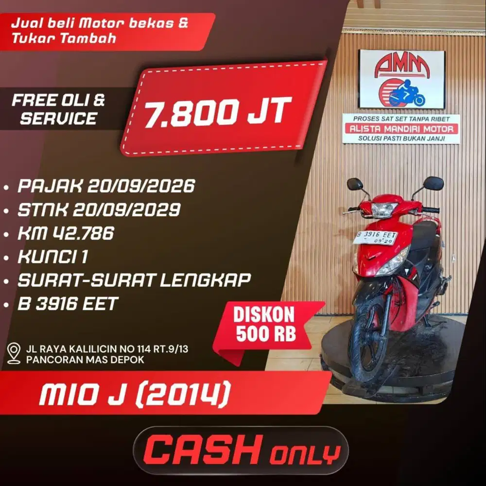 MIO J TH 2014 PAJAK ON BISA CASH/TRADE IN/PAKAI CC/PAYLATER