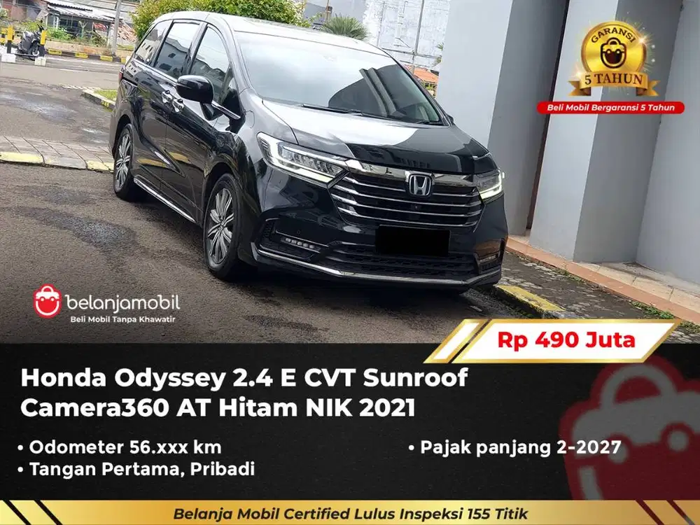 [ GARANSI 5TH ] Honda Odyssey 2.4 E CVT Sunroof AT Hitam 2021/2022