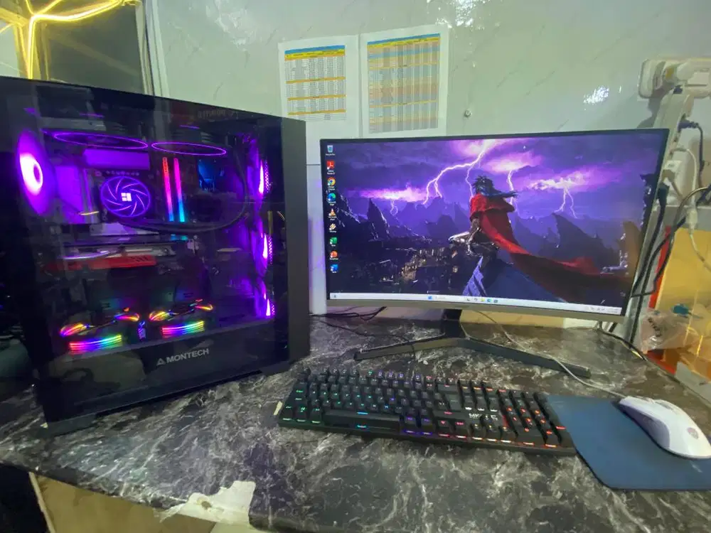 PC Fullset Intel Core i7 gen14 Ram 64GB Nvme 2TB GTX 1650 + Monitor