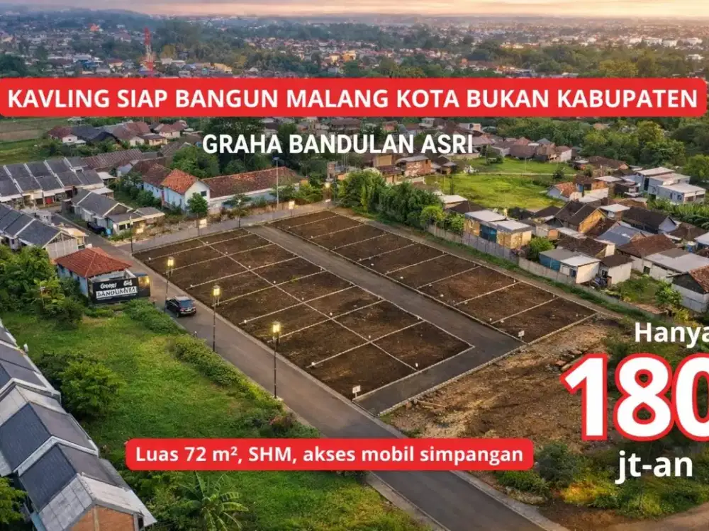 tanah siap bangun di bandulan sukun malang