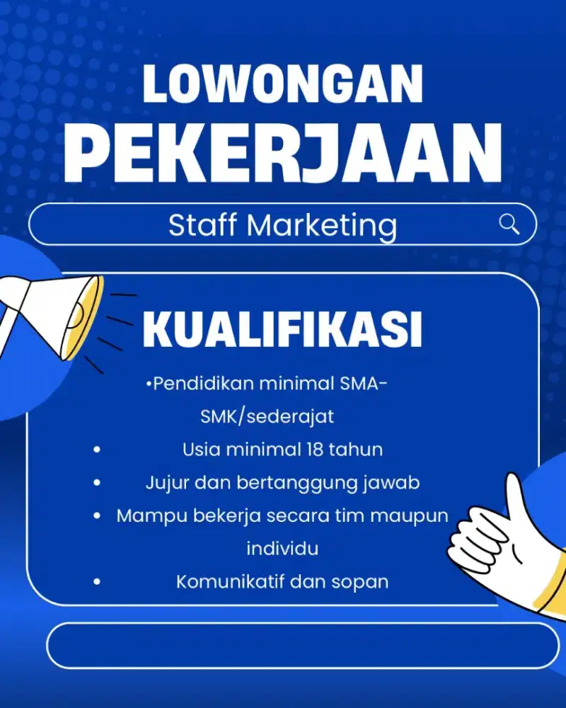 Di butuhkan secepatnya