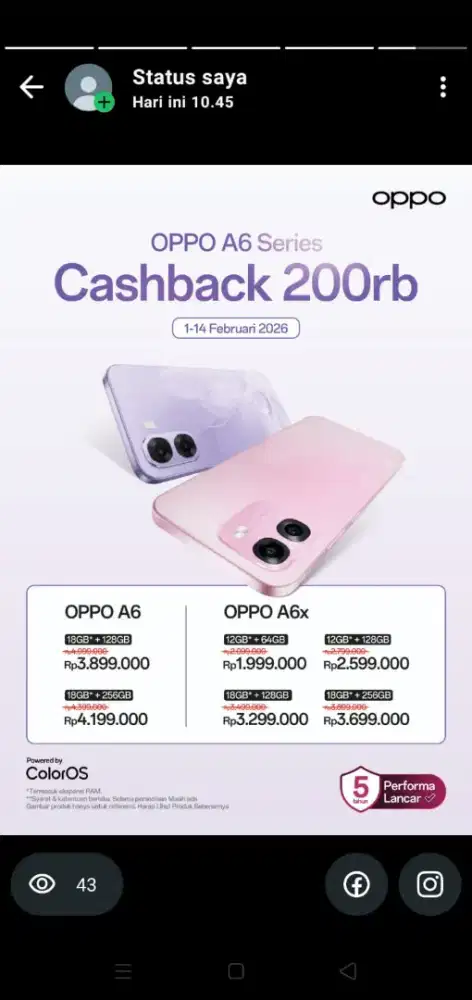 OPPO A6 SERIES 0%DP