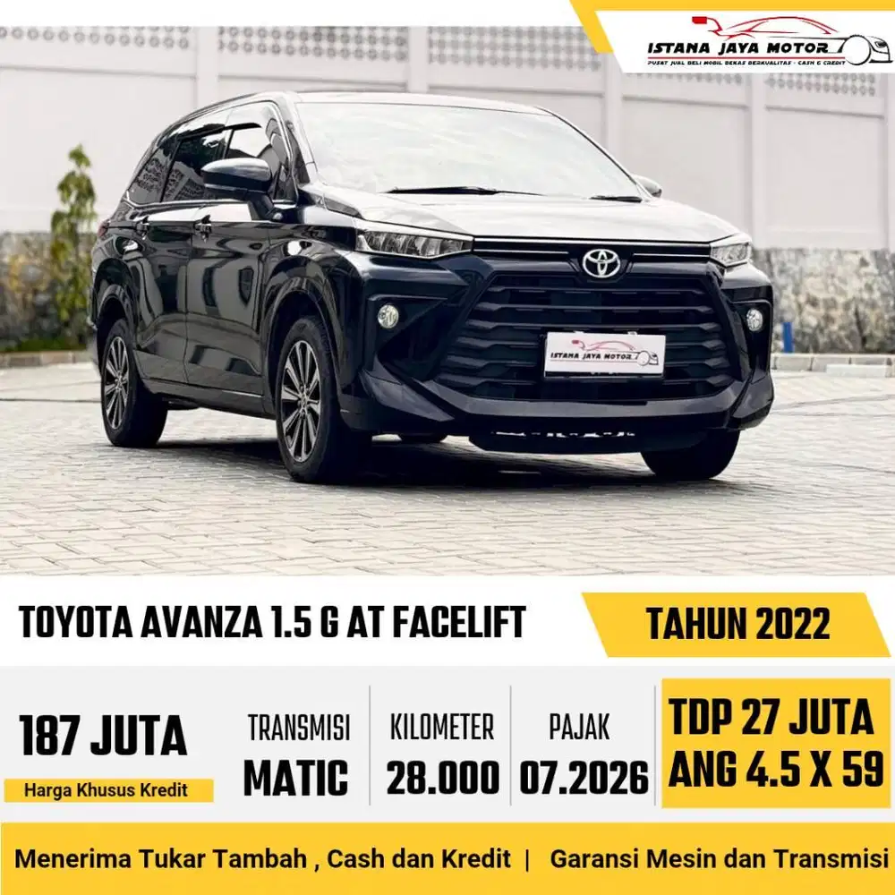 KM 28RB Toyota Avanza 1.5 G AT NIK 2022 Hitam