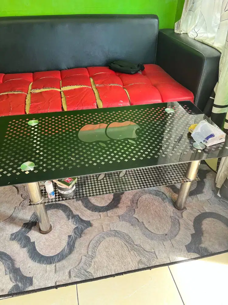 Meja tamu kaca original mulus dan cantik