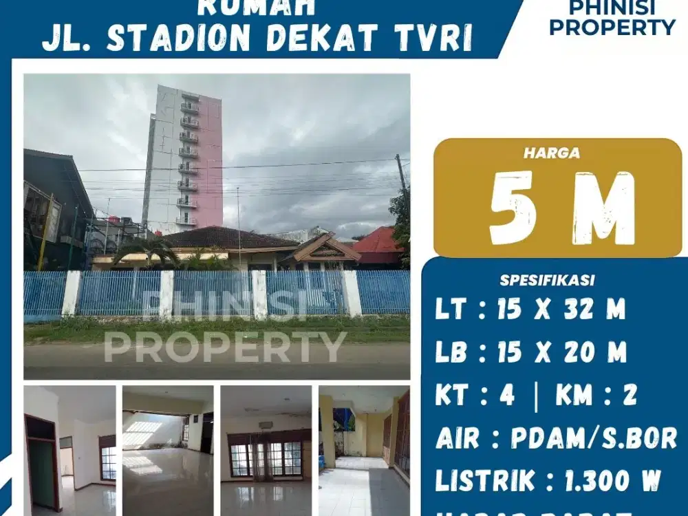 DIJUAL Rumah besar tengah kota di Jalan Stadion