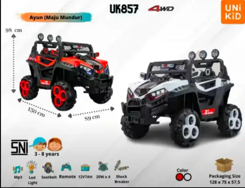 mobil mainan aki Jip Boogey 836 Ban karet EVA mat