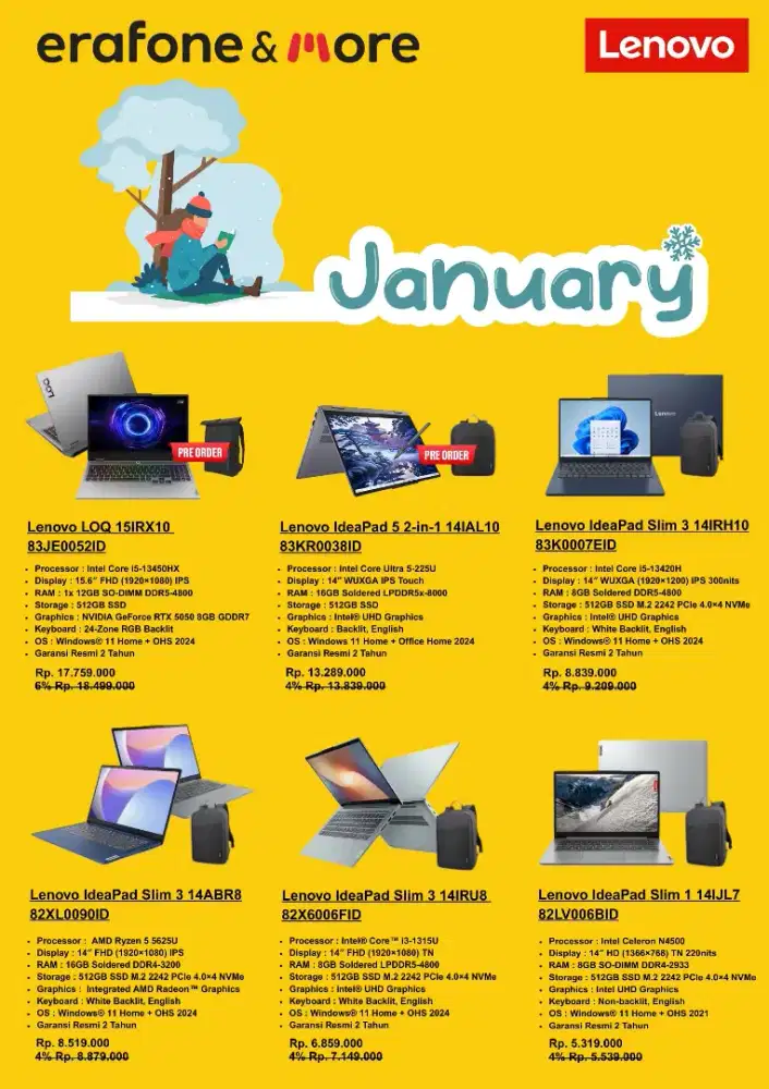 Cicilan laptop tanpa kredit tenor hingga 24 bulan