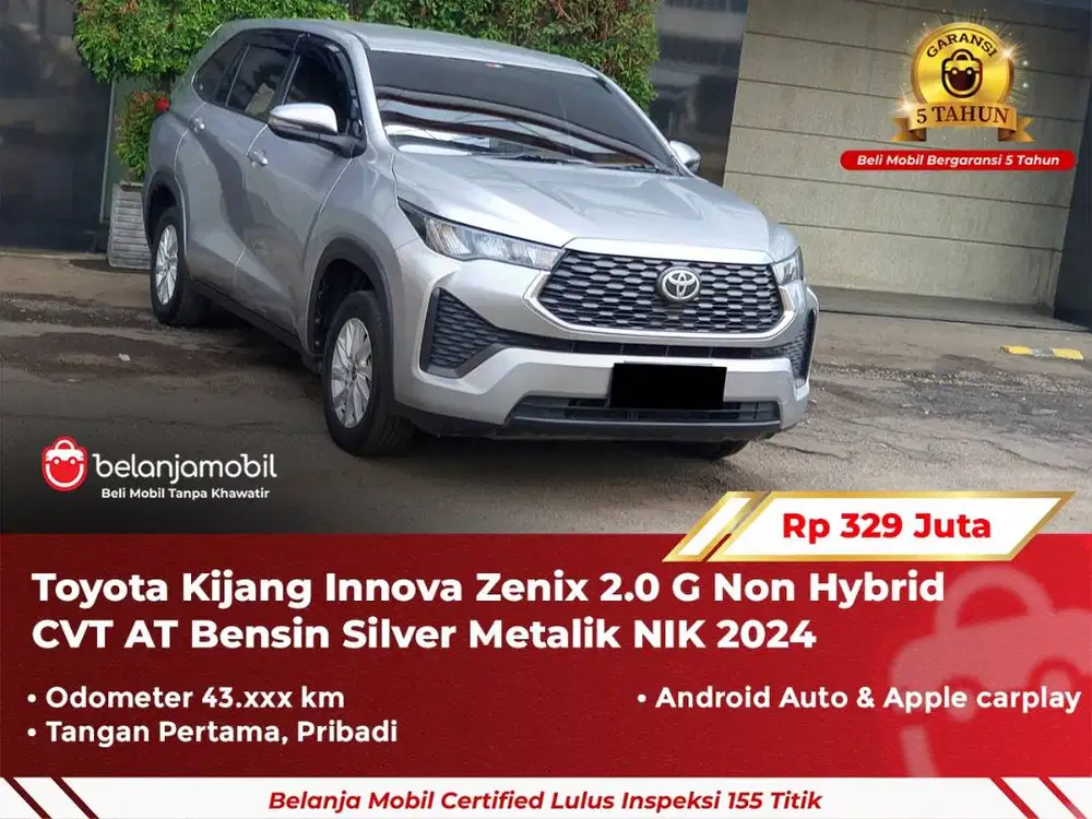 [ GARANSI 5TH ] Toyota Zenix 2.0 G Non Hybrid CVT AT Bensin 2024/2025