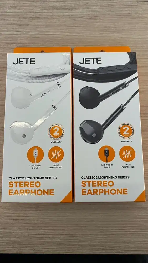 Jete earphone cable classic 2 lightning series black/ white