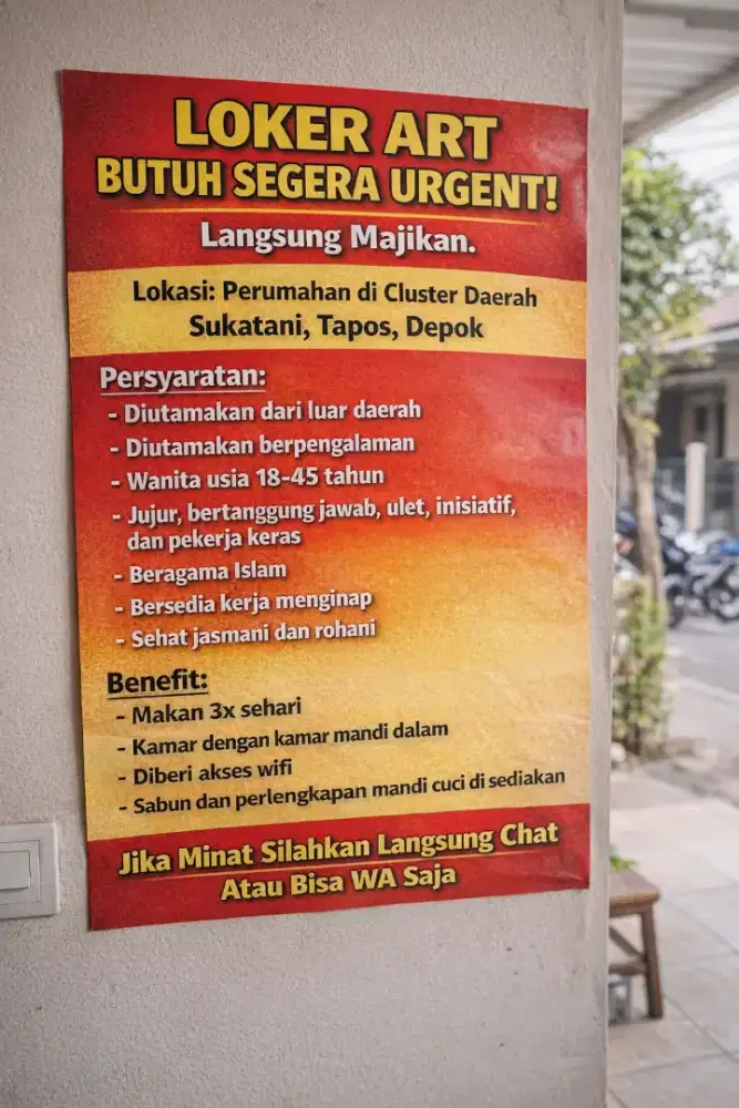 Loker ART / Lowongan Kerja ART Depok