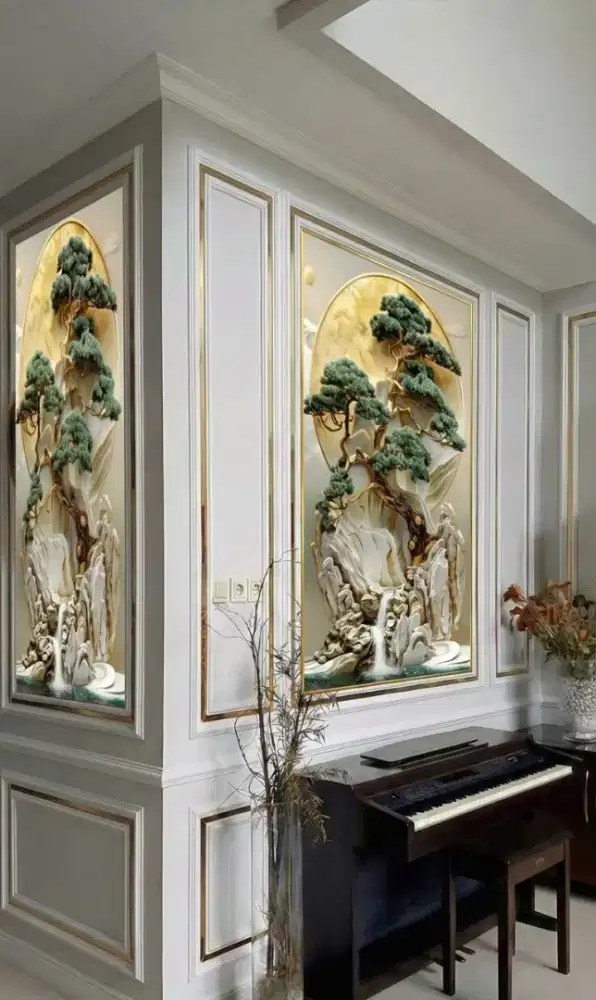 Wallpaper custom 3D Floral Termurah