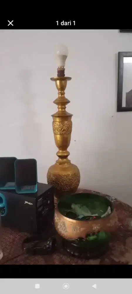 dijual lampu meja kuningan