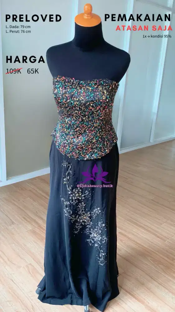 Preloved Bustier Pesta Glamour