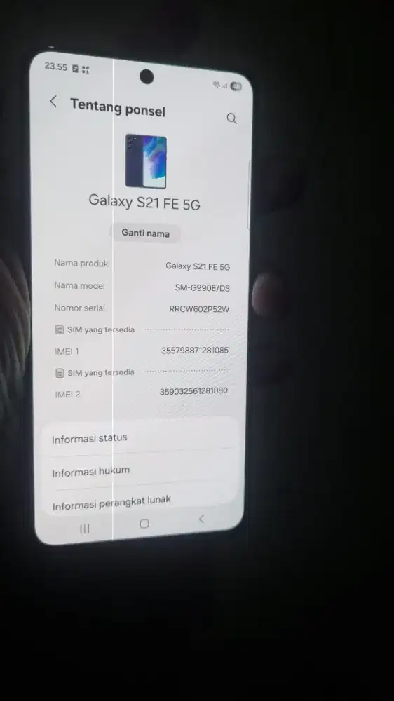 Samsung S21 FE 5G 8+8/256 SEIN.
Ori pabrik