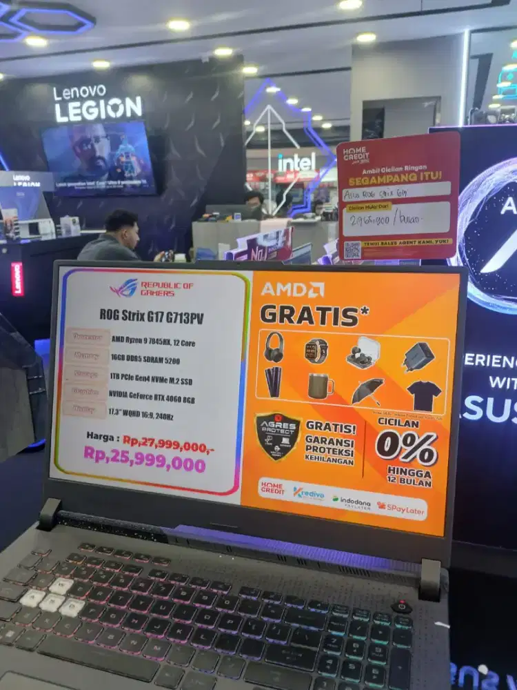 Promo cicilan laptop Asus rog strix bunga 0% free2x cicilan