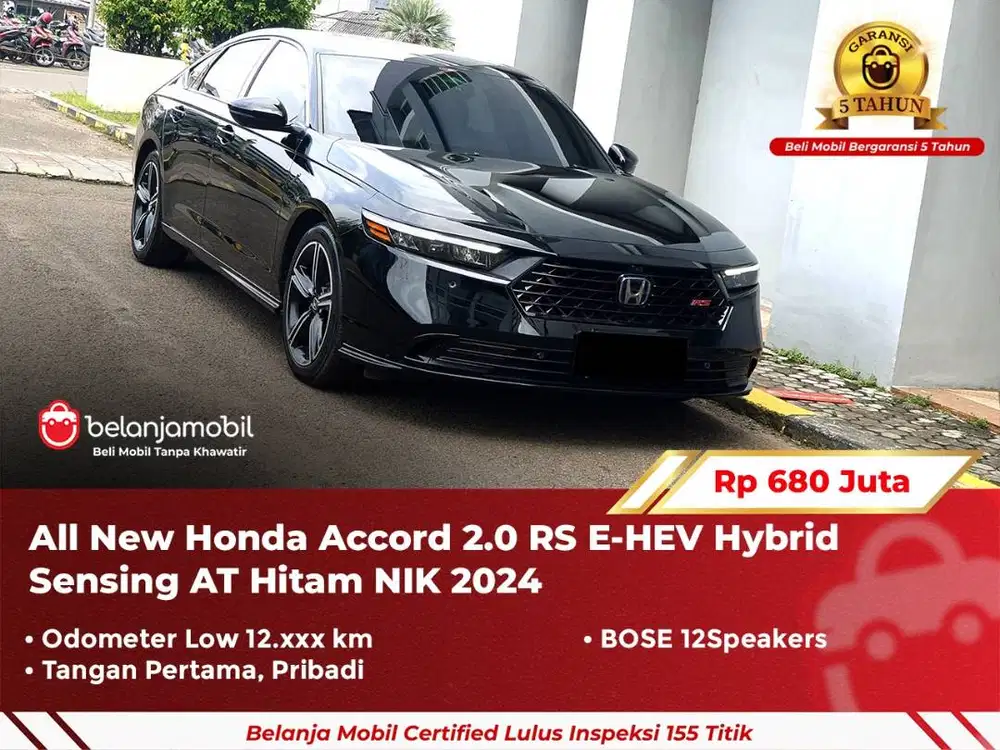 [ LOW KM 12RB ] Honda Accord 2.0 RS E-HEV Hybrid Sensing AT 2024/2025